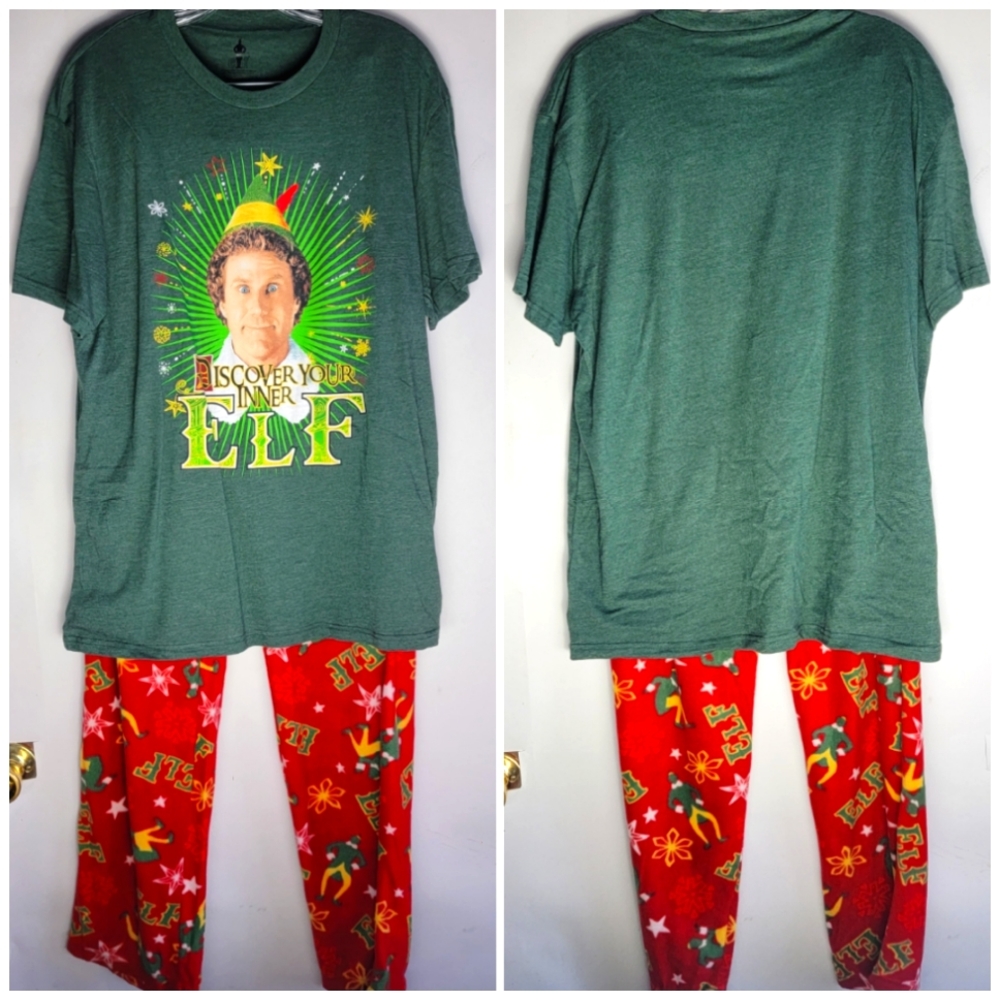 NWOT Pajamas Buddy Elf 2-Piece Top/Pant Set Lounge Sz L
